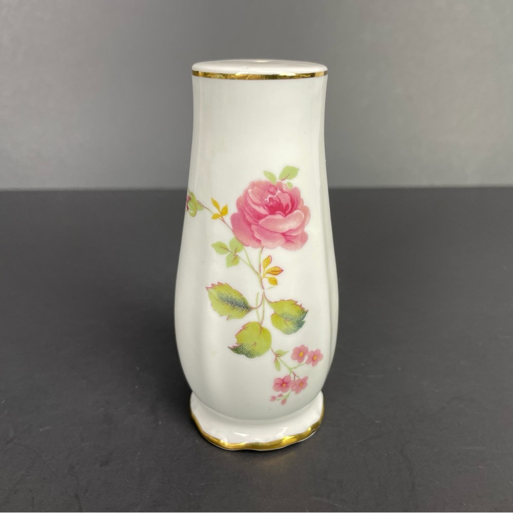 Viena Rose Porcelain Seasoning Shaker Gold Trim Single Hole Japan Vintage